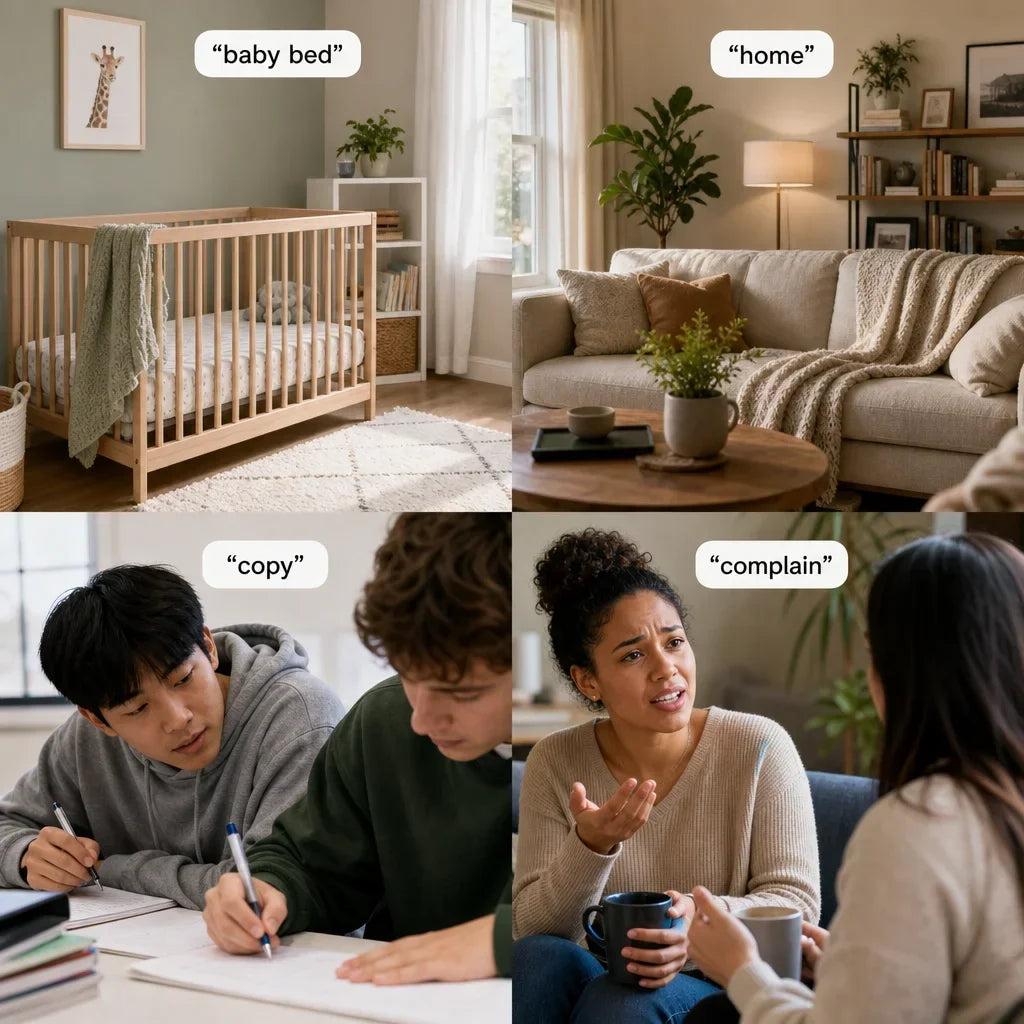 Crib Meaning: Baby Bed, Slang, Verb Uses & Examples