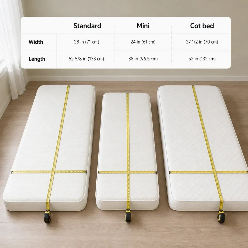 Crib Mattress Dimensions Guide: Standard, Mini &amp; Cot Bed Sizes