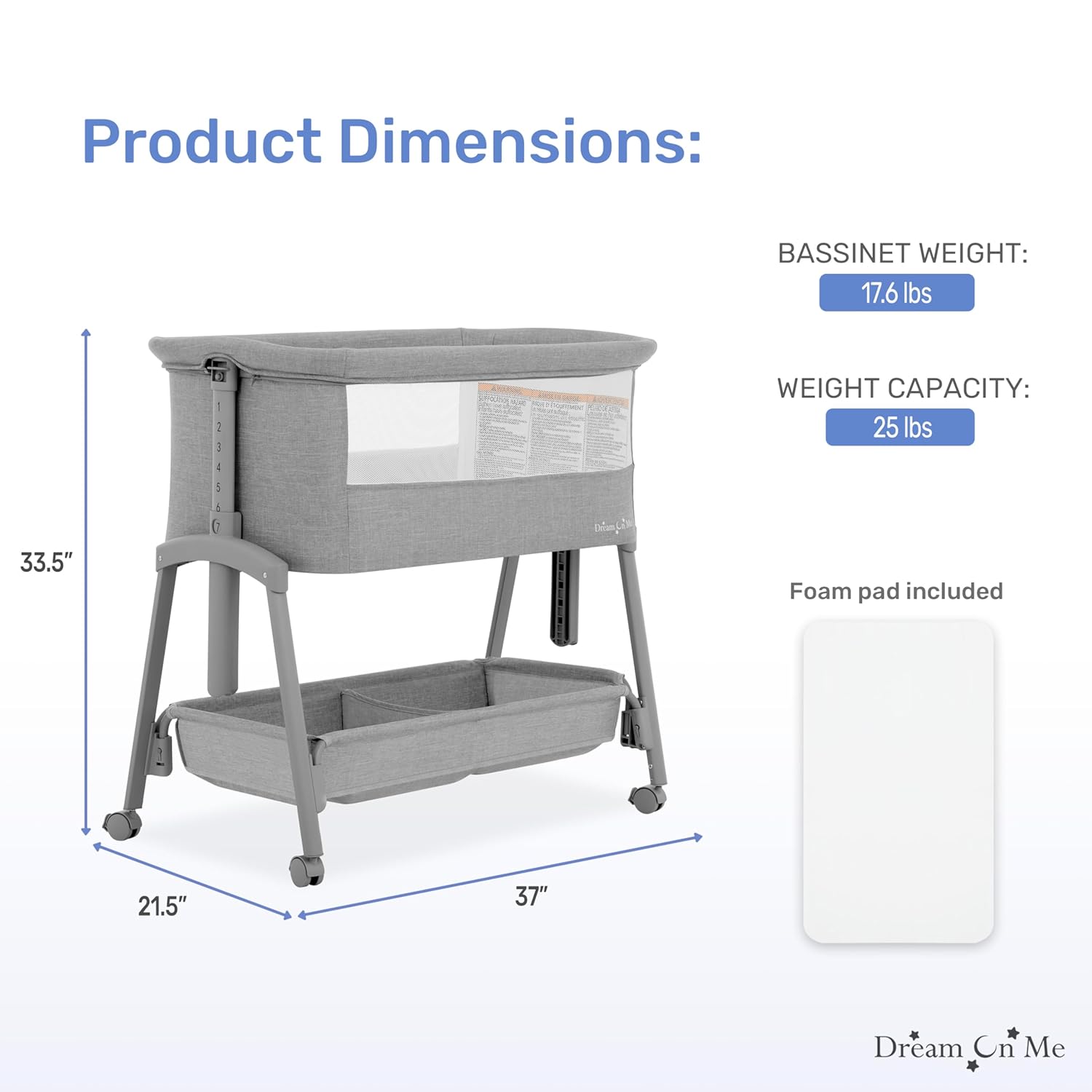 Calypso Portable Bassinet with Wheels image 1