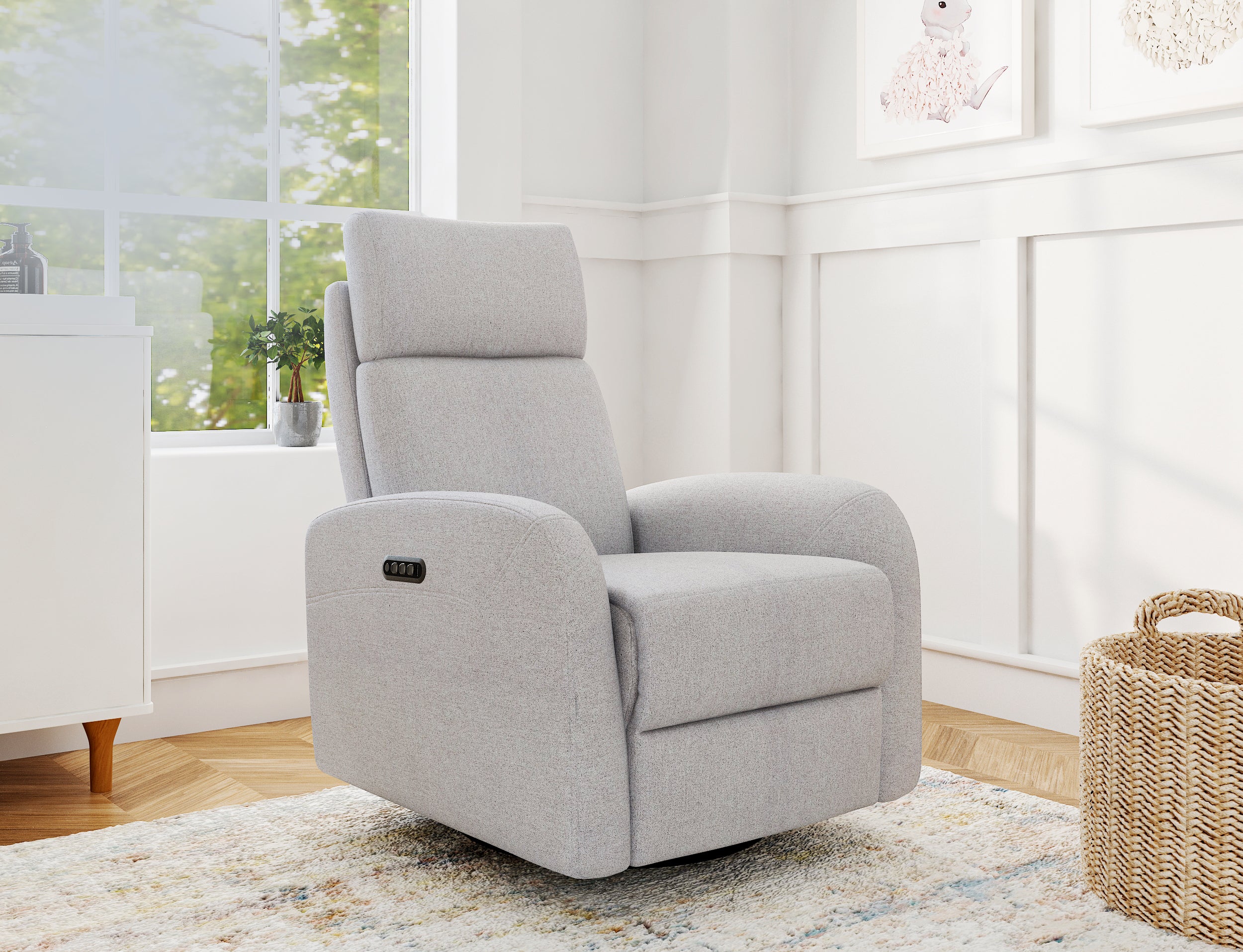 Serena Triple Power Swivel Glider Recliner in Grey