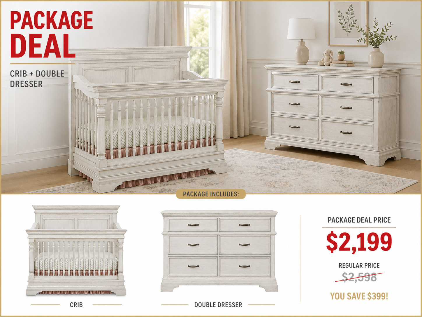 Kerrigan Package Deal Set in Brushed White