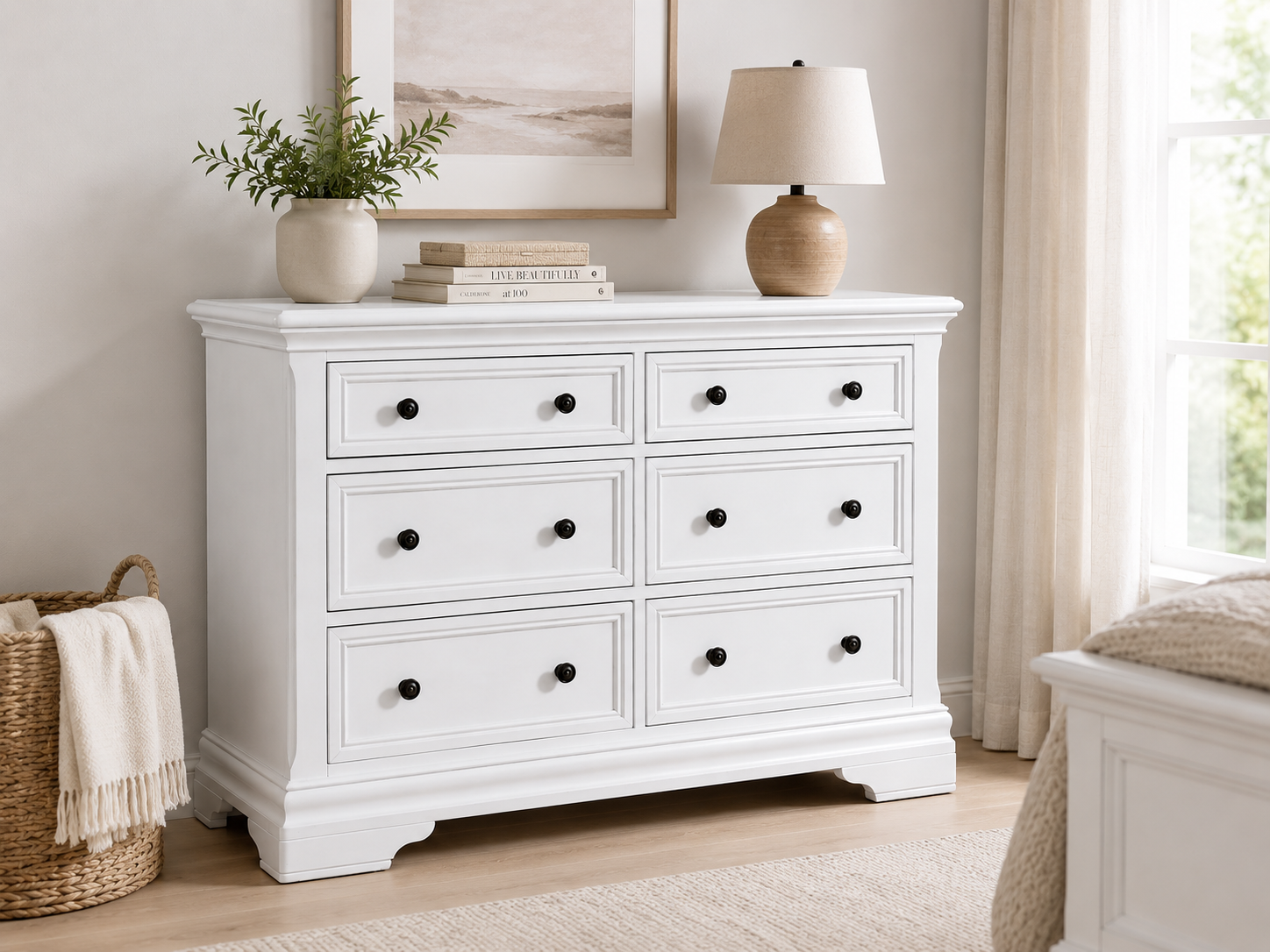 Color: Belgium Cream | On Sale Stella Baby and Child Athena Collection Double Dresser in Belgium Cream