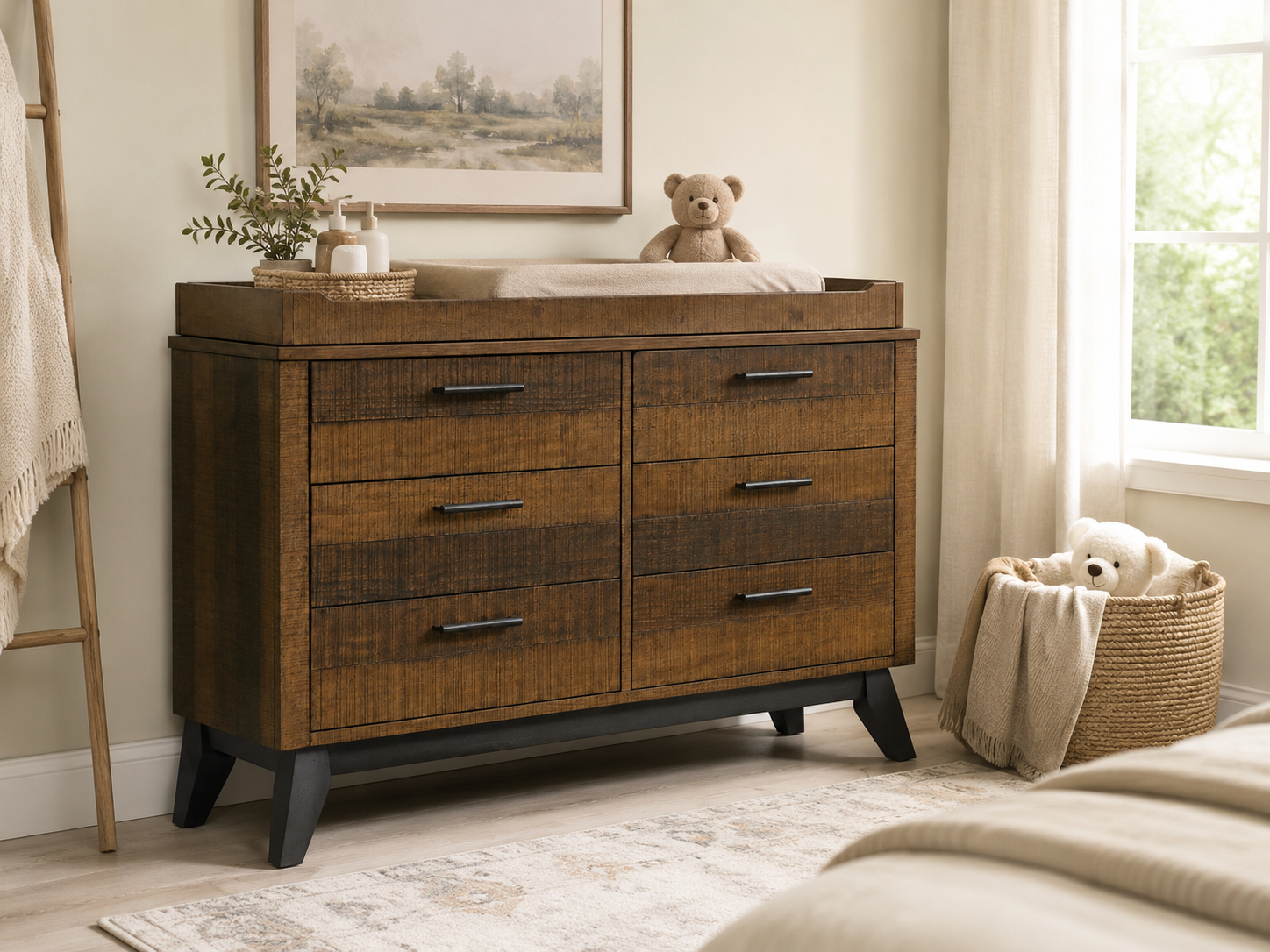 Color: Brushed Wheat | Urban Rustic Changing Tray