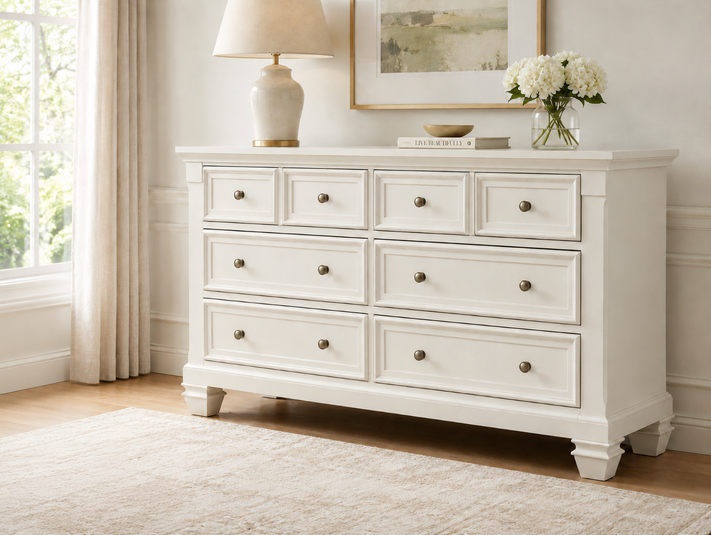 Color: White | Glendale Double Dresser