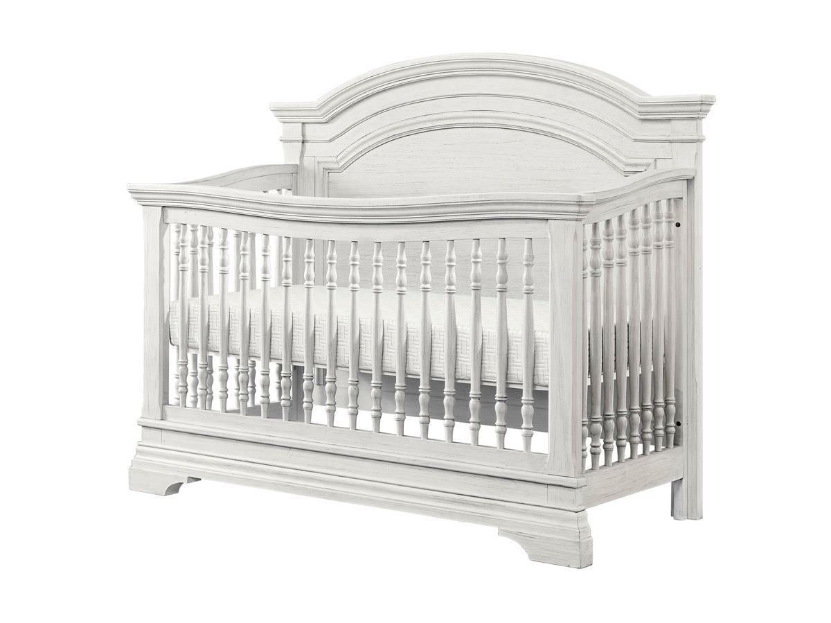 Olivia Arch Top Convertible Crib | Brushed White image 0