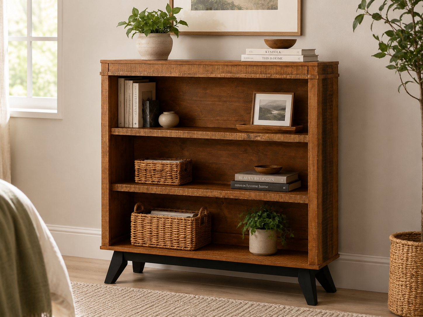 Color: Brushed Wheat | Urban Rustic Hutch/bookcase