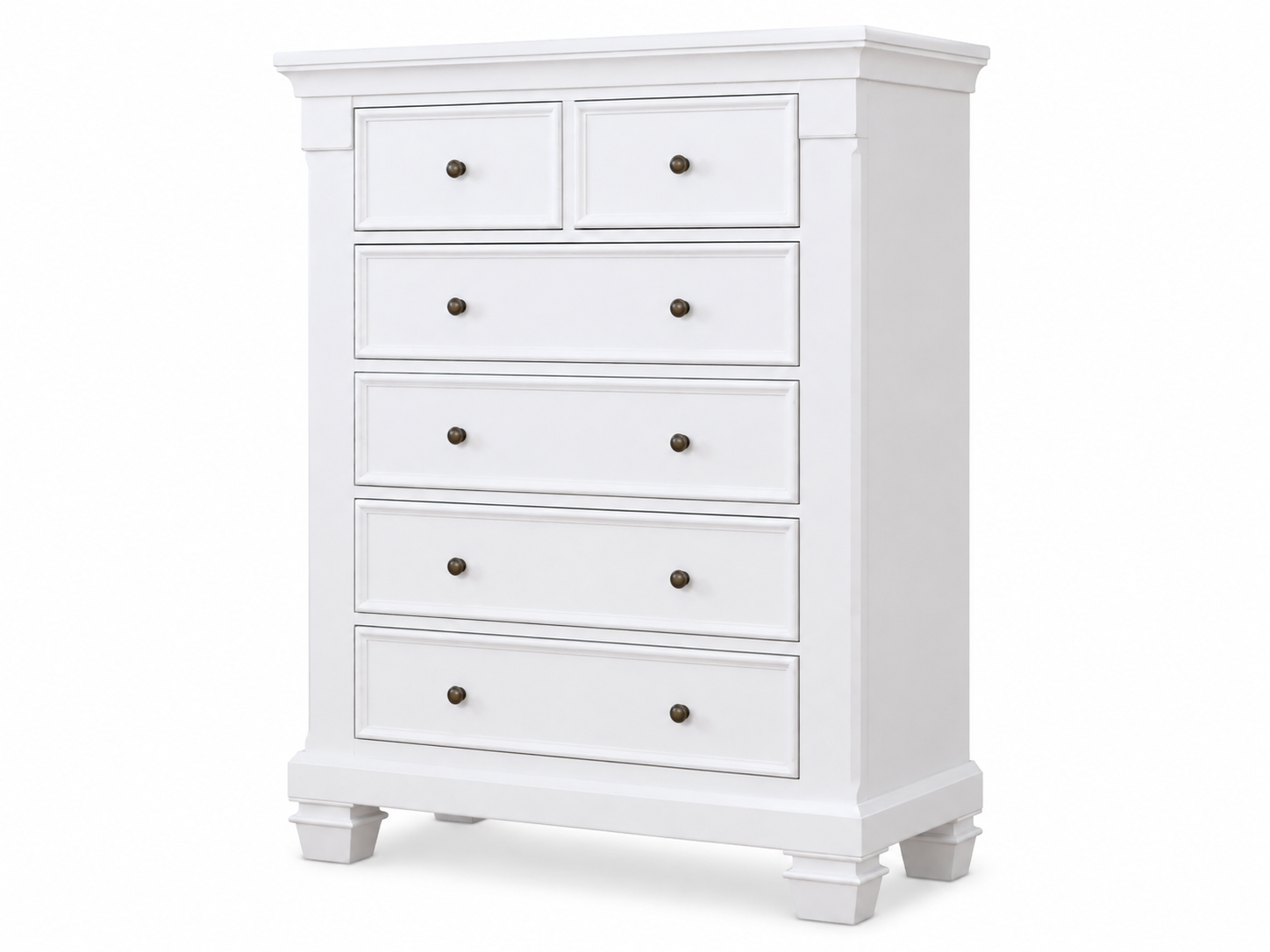 Color: White | Glendale 5 Drawer Chest