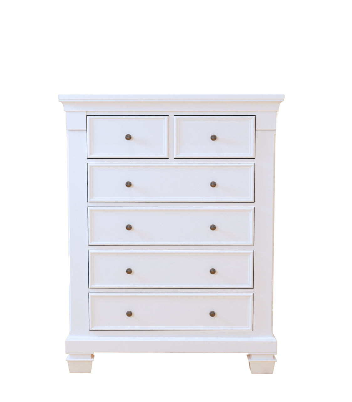 Glendale 5 Drawer Chest in White