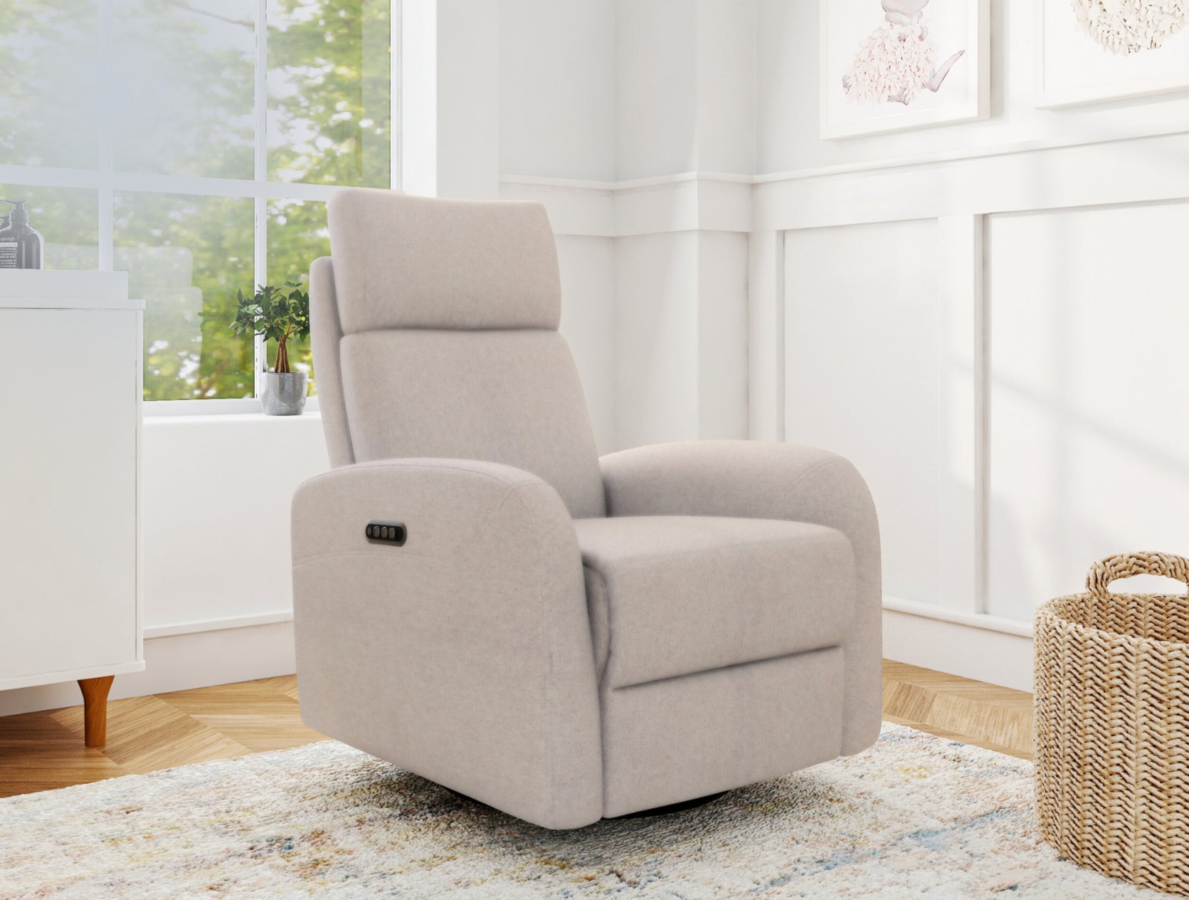 Serena Triple Power Swivel Glider Recliner in Sand image 0