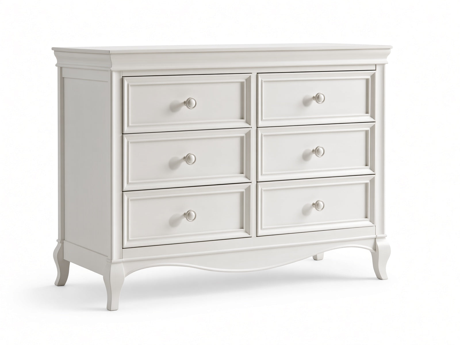 Color: Vintage White | Pali Diamante Collection Double Dresser in Vintage White