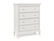 Color: Vintage White | Pali Diamante 4 Drawer Chest