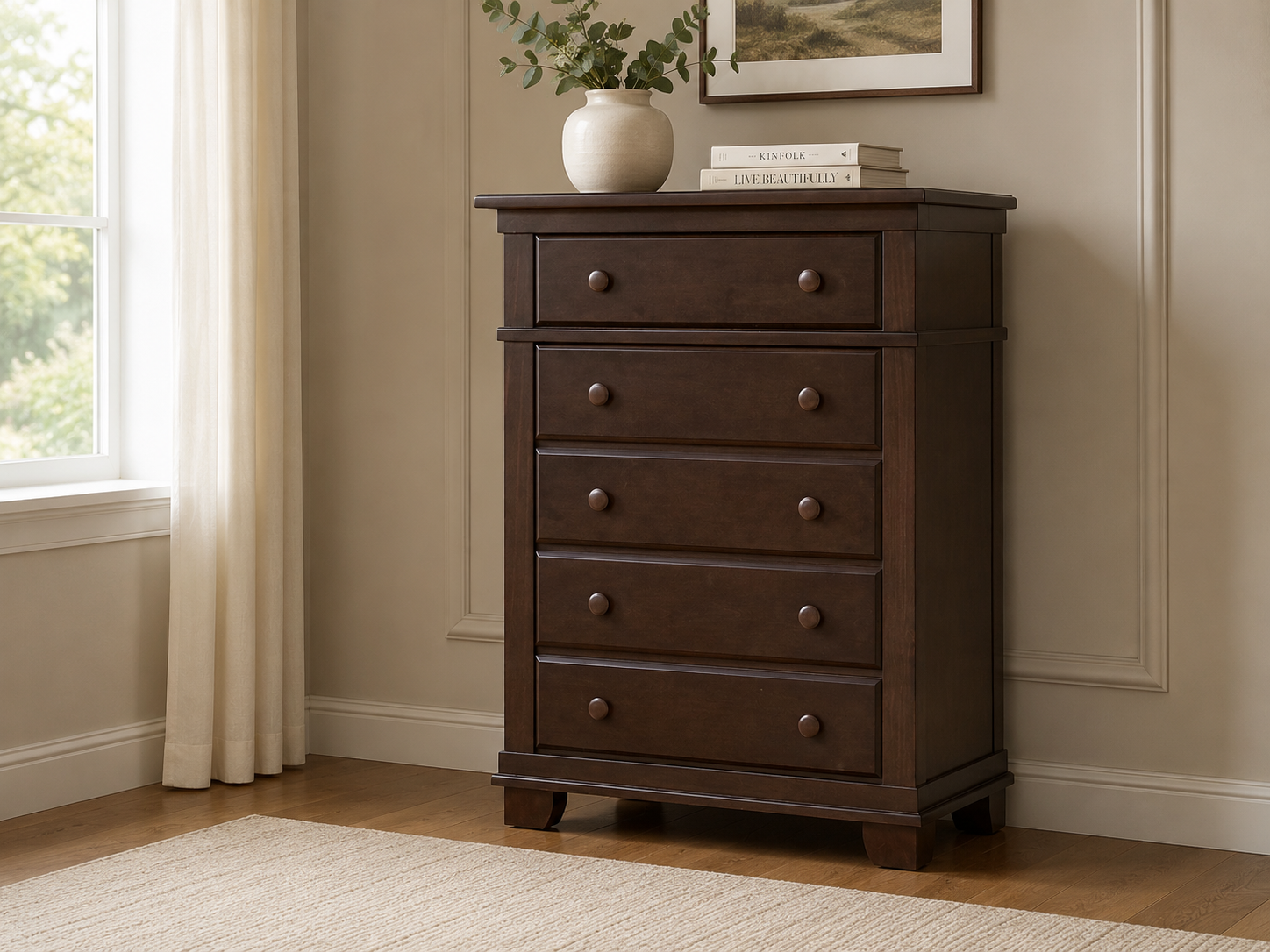 Color: Mocachino | Torino 5 Drawer Dresser
