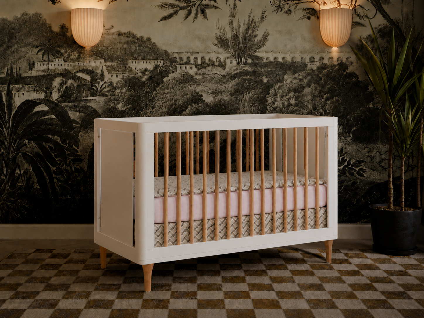 Color: White/Natural | Lollipop 4 in 1 convertible crib