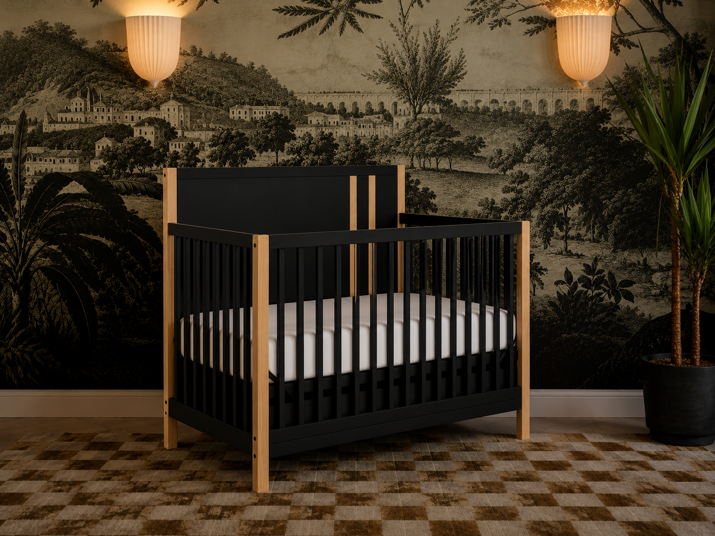 Dream On Me Soho Convertible Crib in Matte Black Vintage