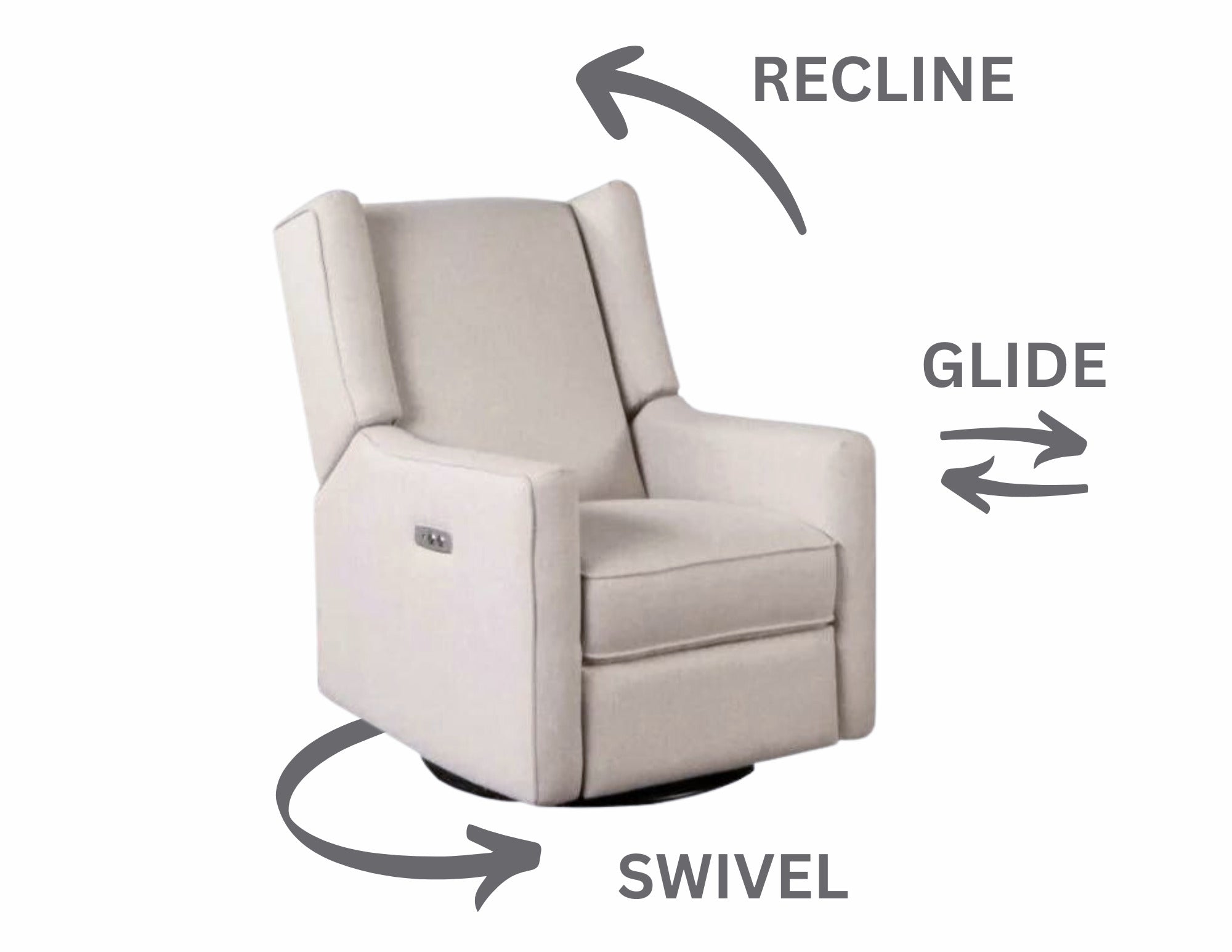 Lil Angels Contour Pedic Swivel Power Glider Recliner in Sand image 5