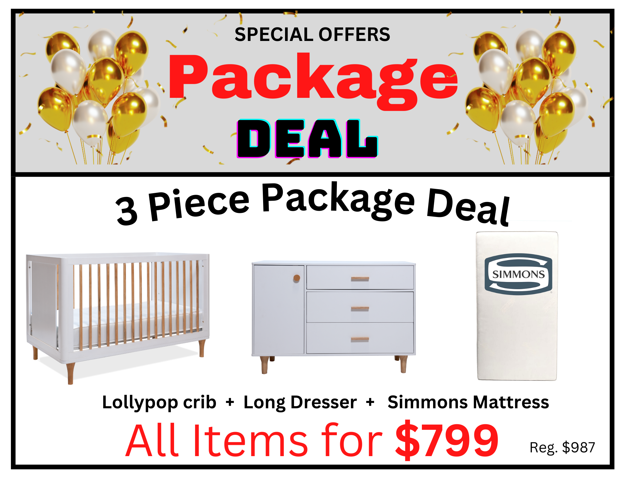 Lollipop Package Deal with Long Dresser image 0