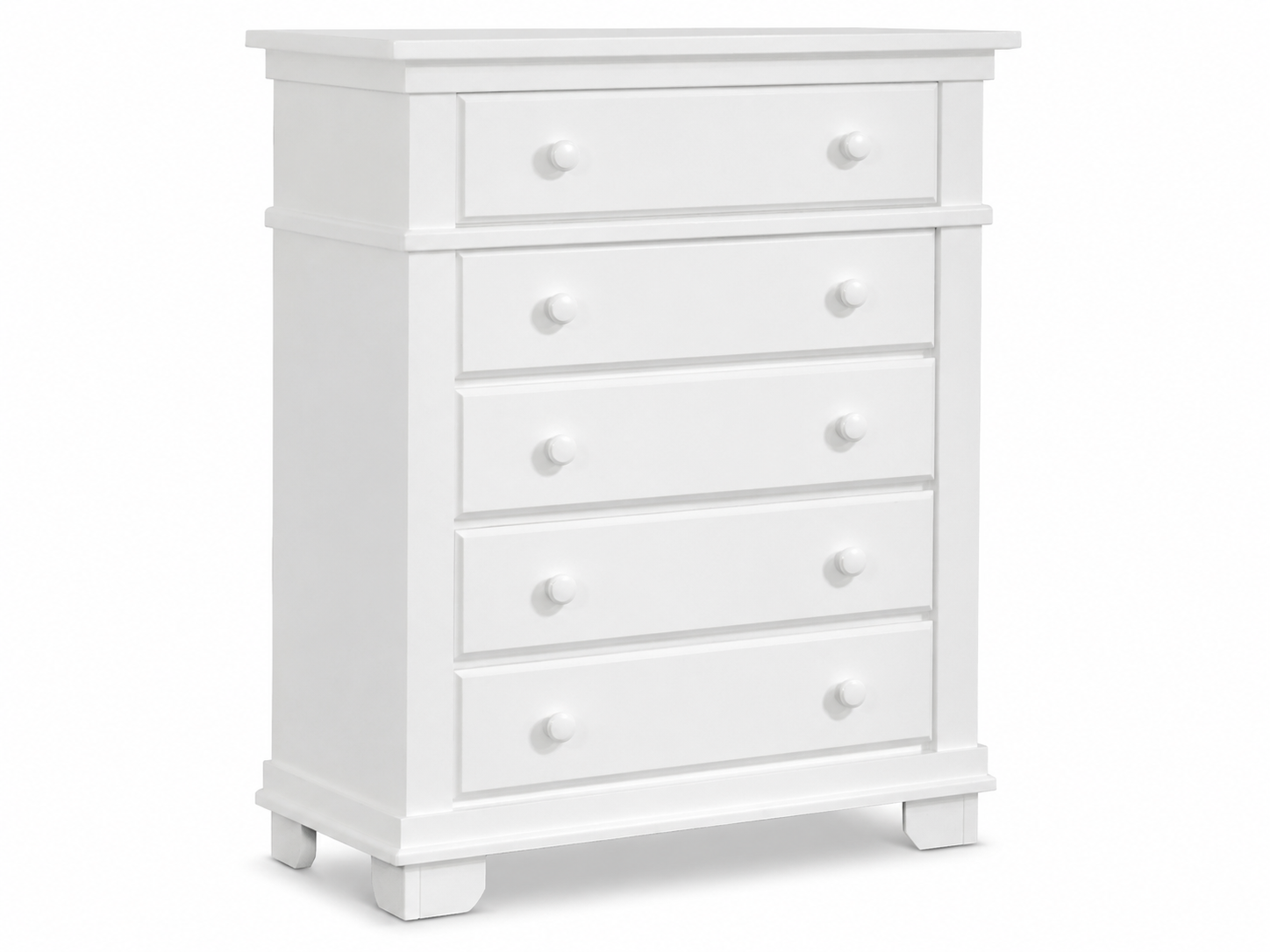 Color: White | Torino 5 Drawer Dresser