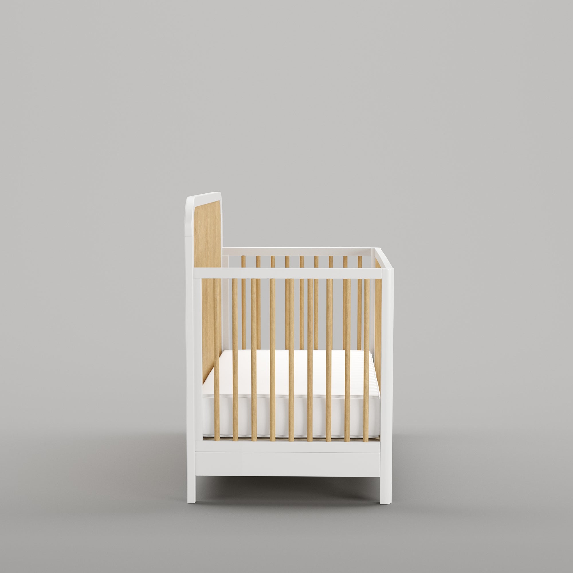 Milano Crib in White/Natural