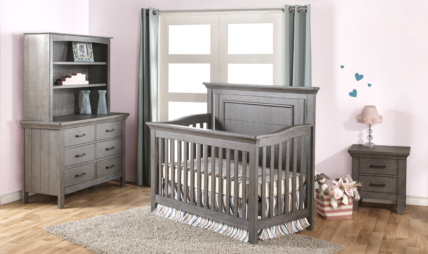 Como Flat Top Crib in Distressed Granite