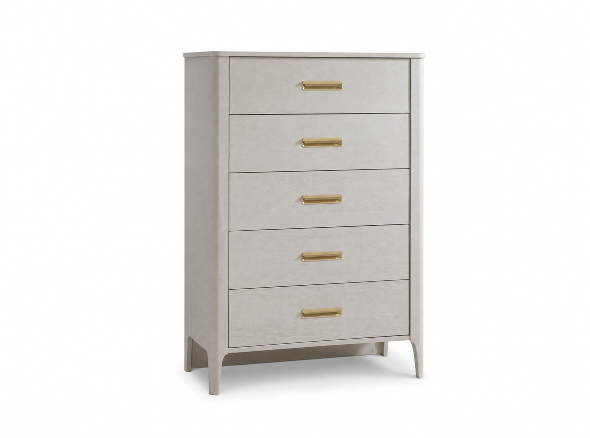 Color: Dove | Palo 5 Drawer Tall Chest