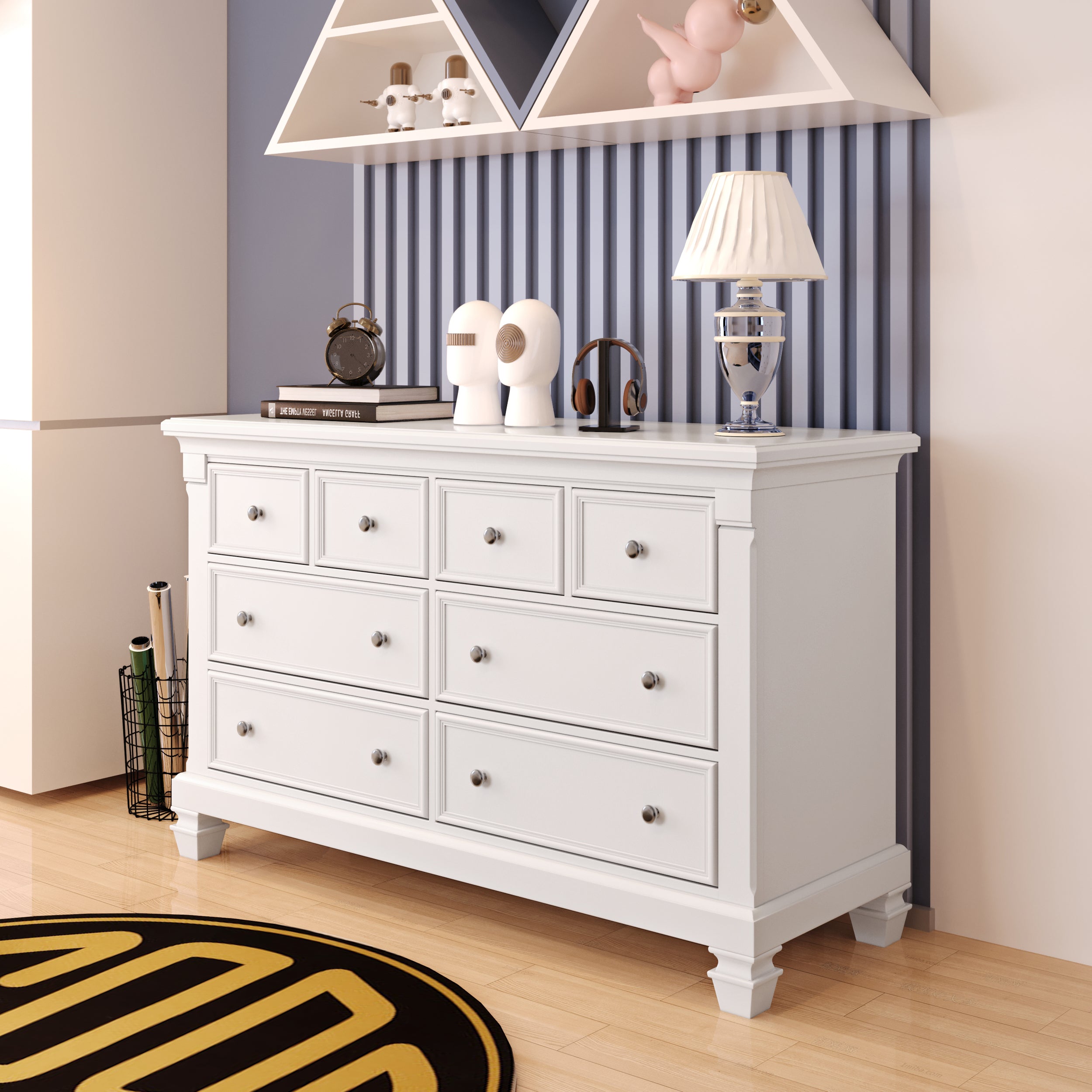 Glendale double dresser in white finish image 1