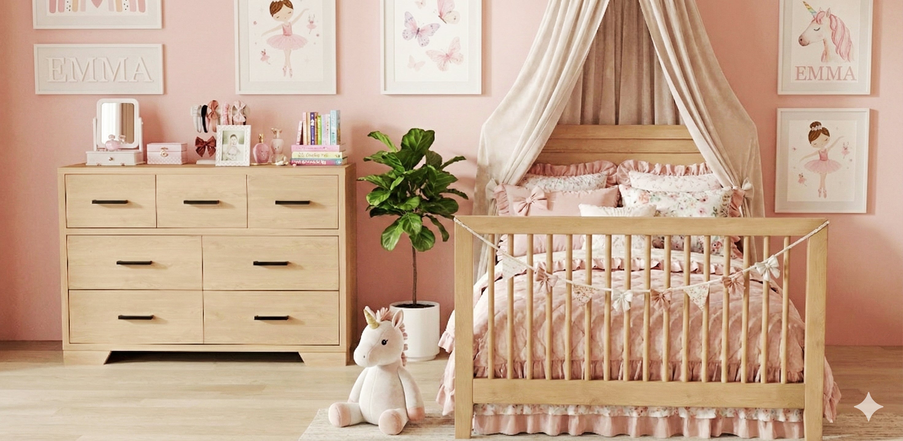 Birch 7 Drawer Double Dresser in Natural