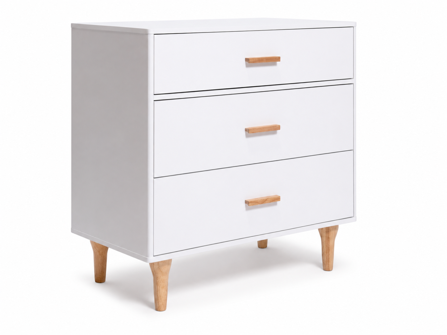 Color: White/Natural | Lollipop 3 Drawer Dresser