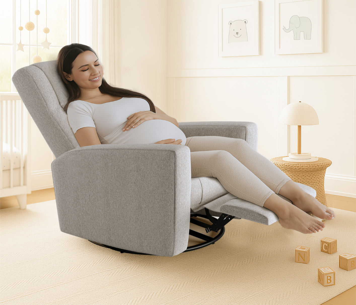 Dream Power Swivel Glider Recliner in Grey