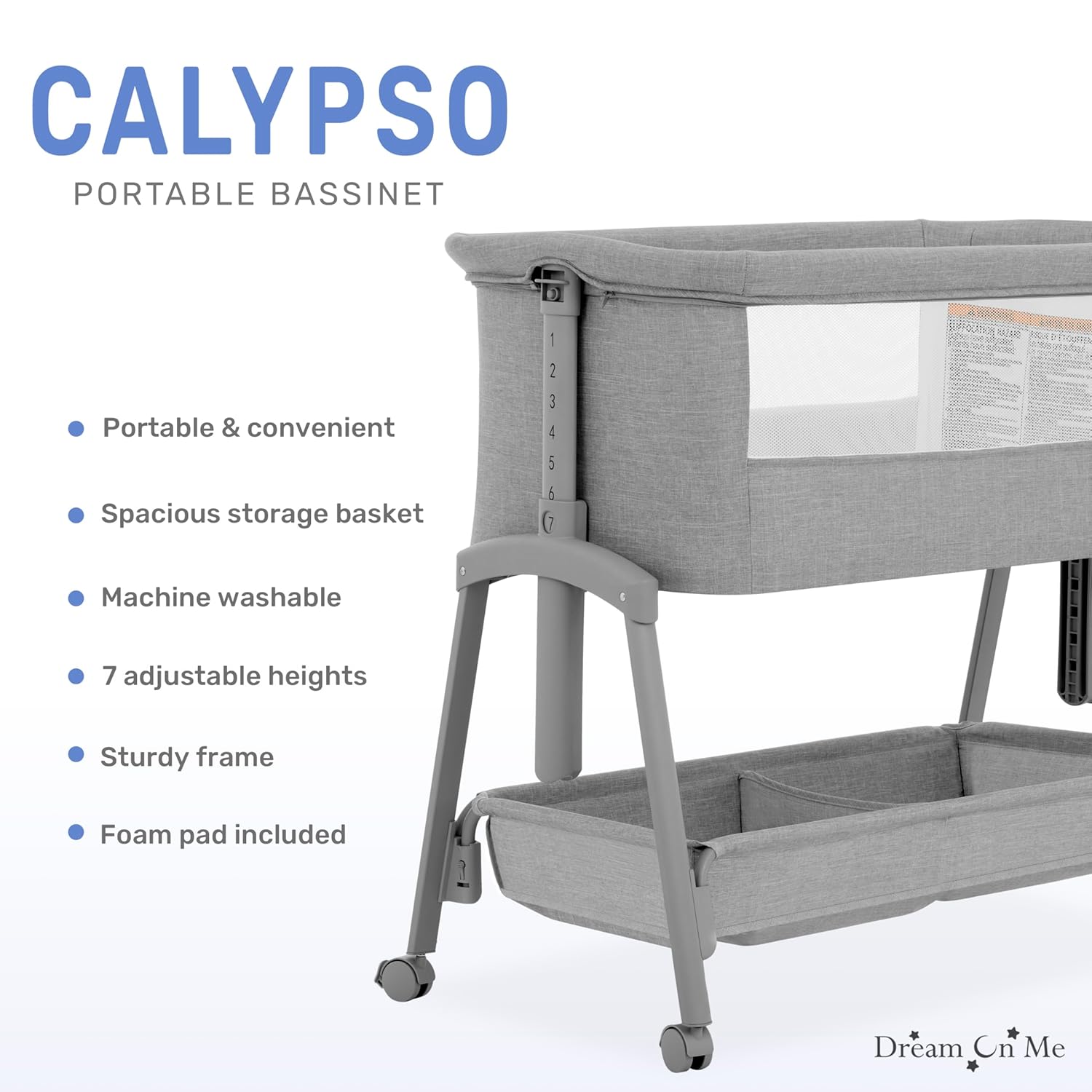 Calypso Portable Bassinet with Wheels image 2