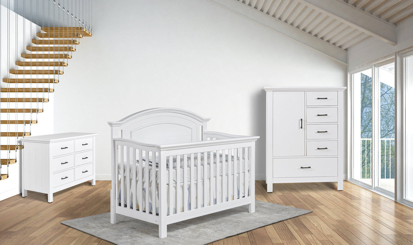 Como Arched Top Forever Crib in Vintage White