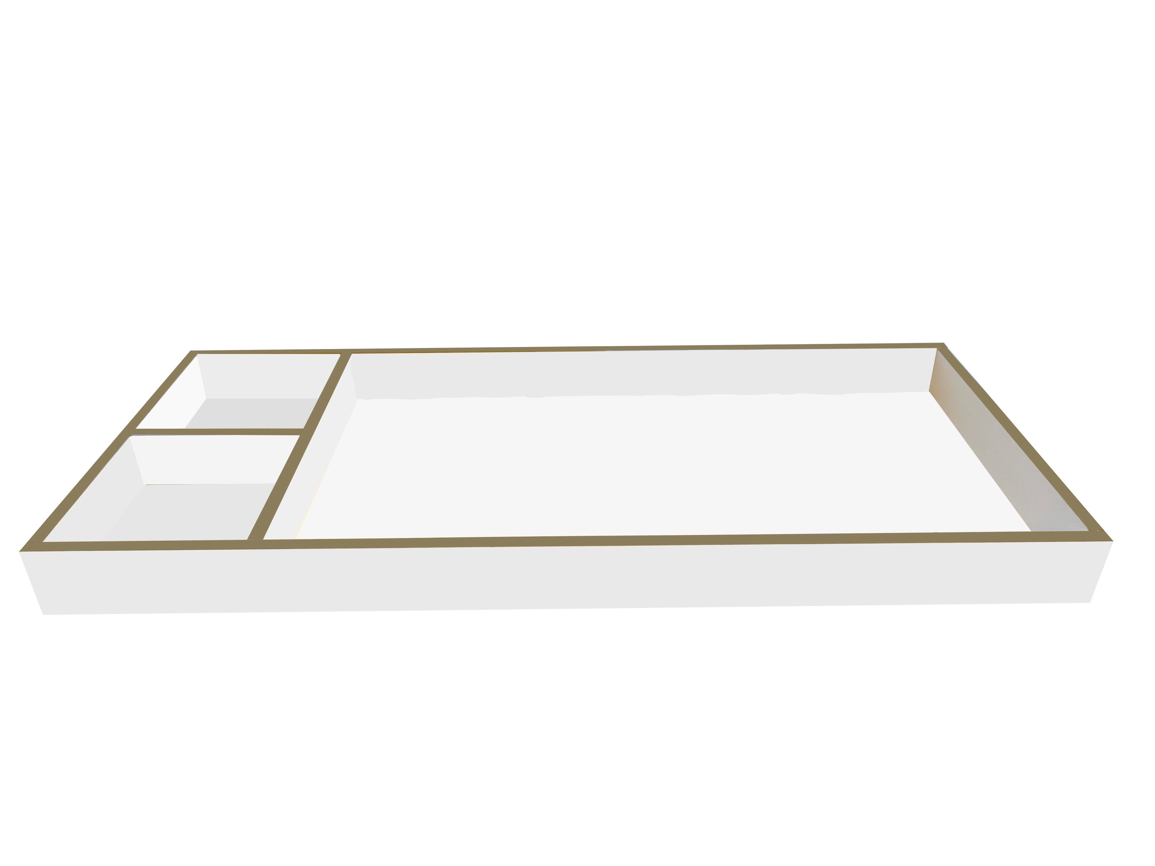 Glendale Changing Tray in white and gold finish image 0