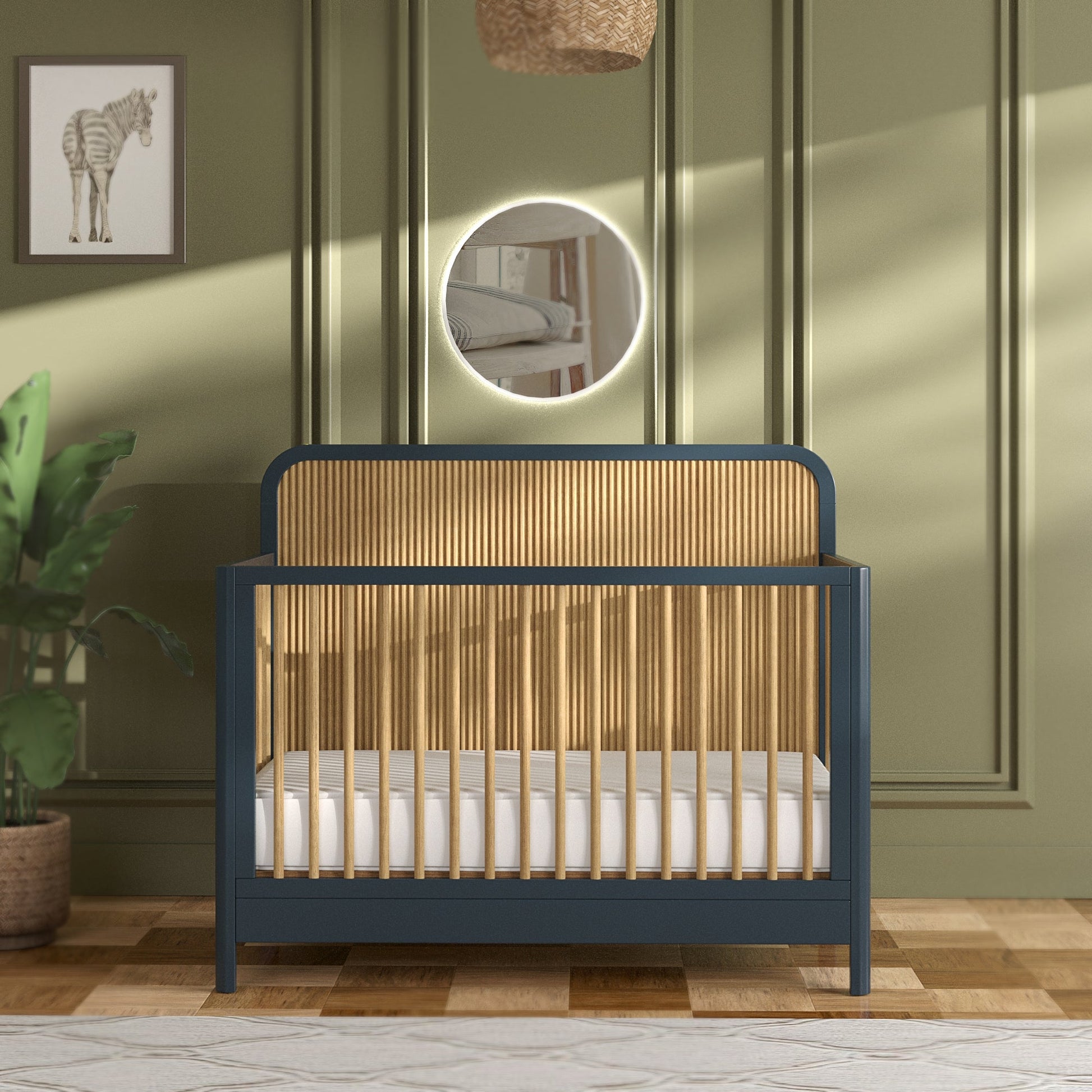 Milano Crib in Graphite/Natural