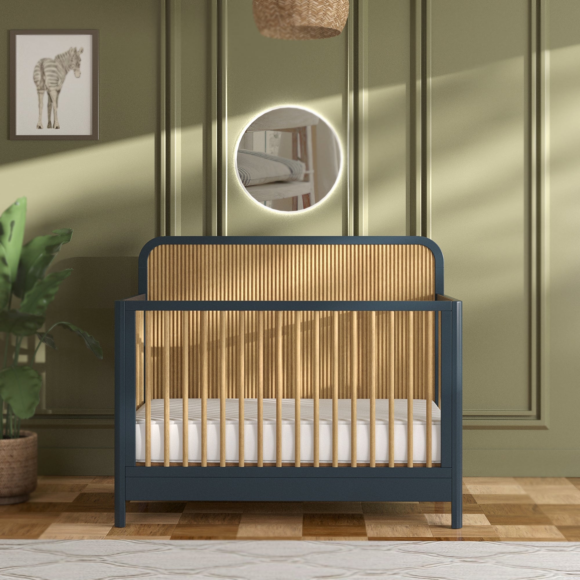 Milano Crib in Graphite/Natural