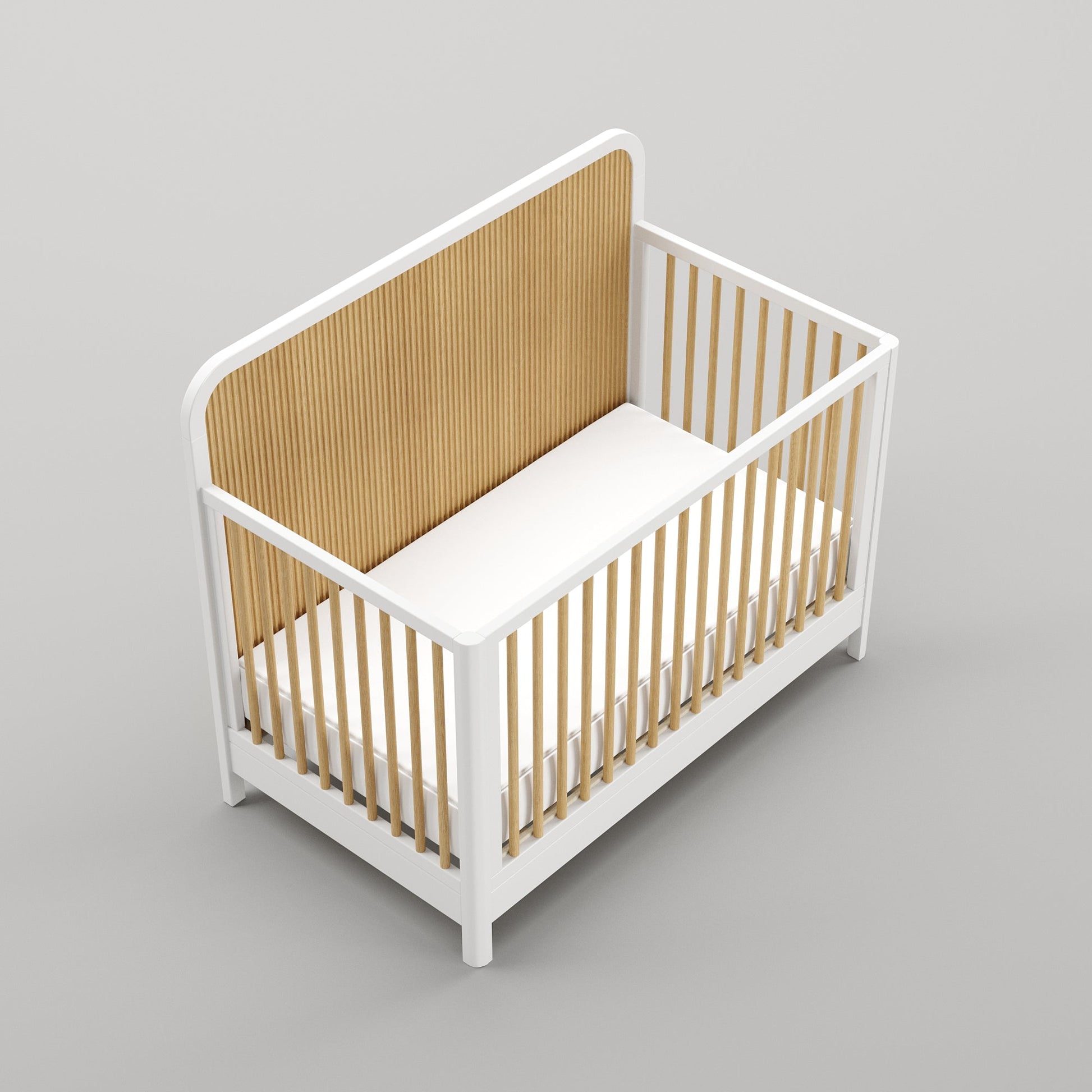 Milano Crib in White/Natural