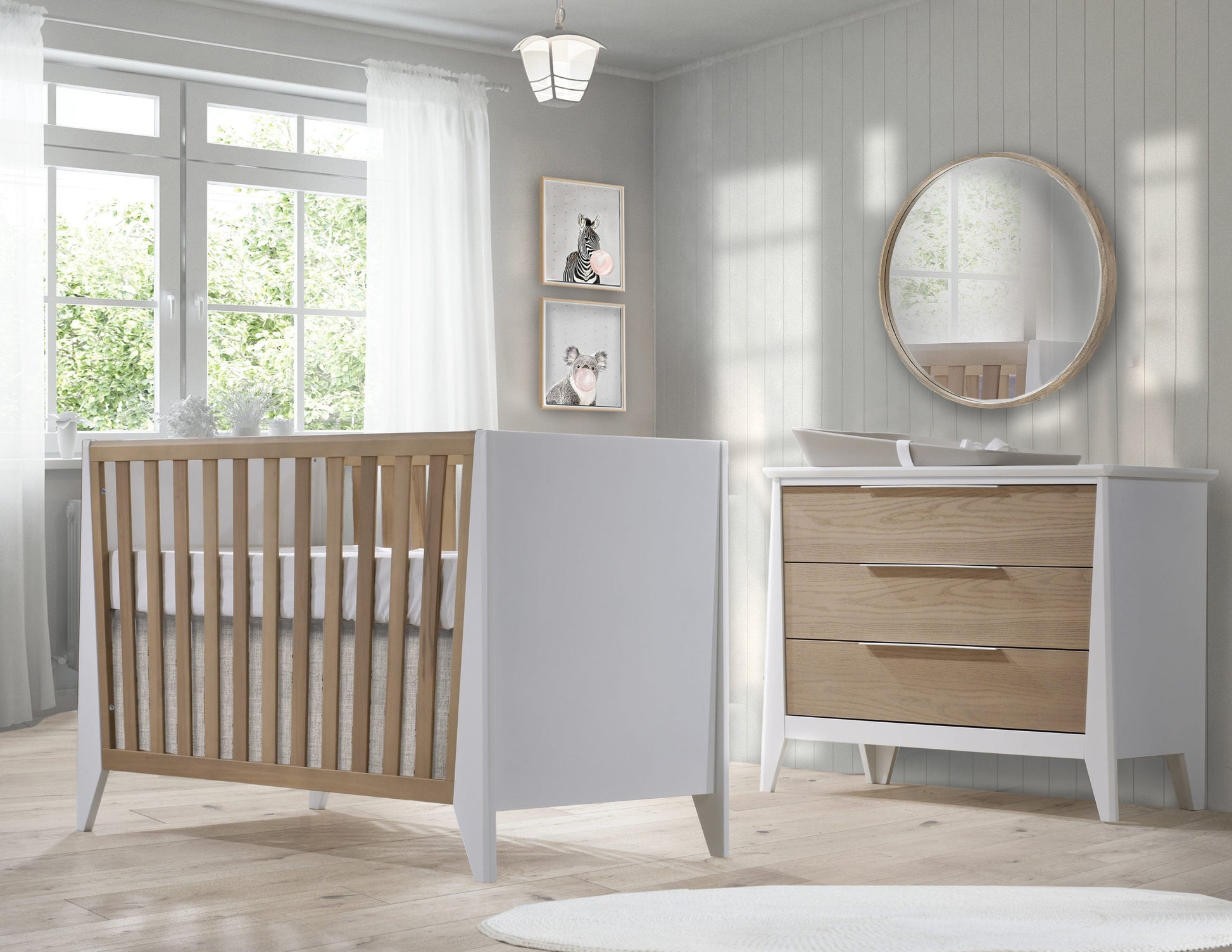 Flexx Premium Classic crib in White/Natural Wheat image 2