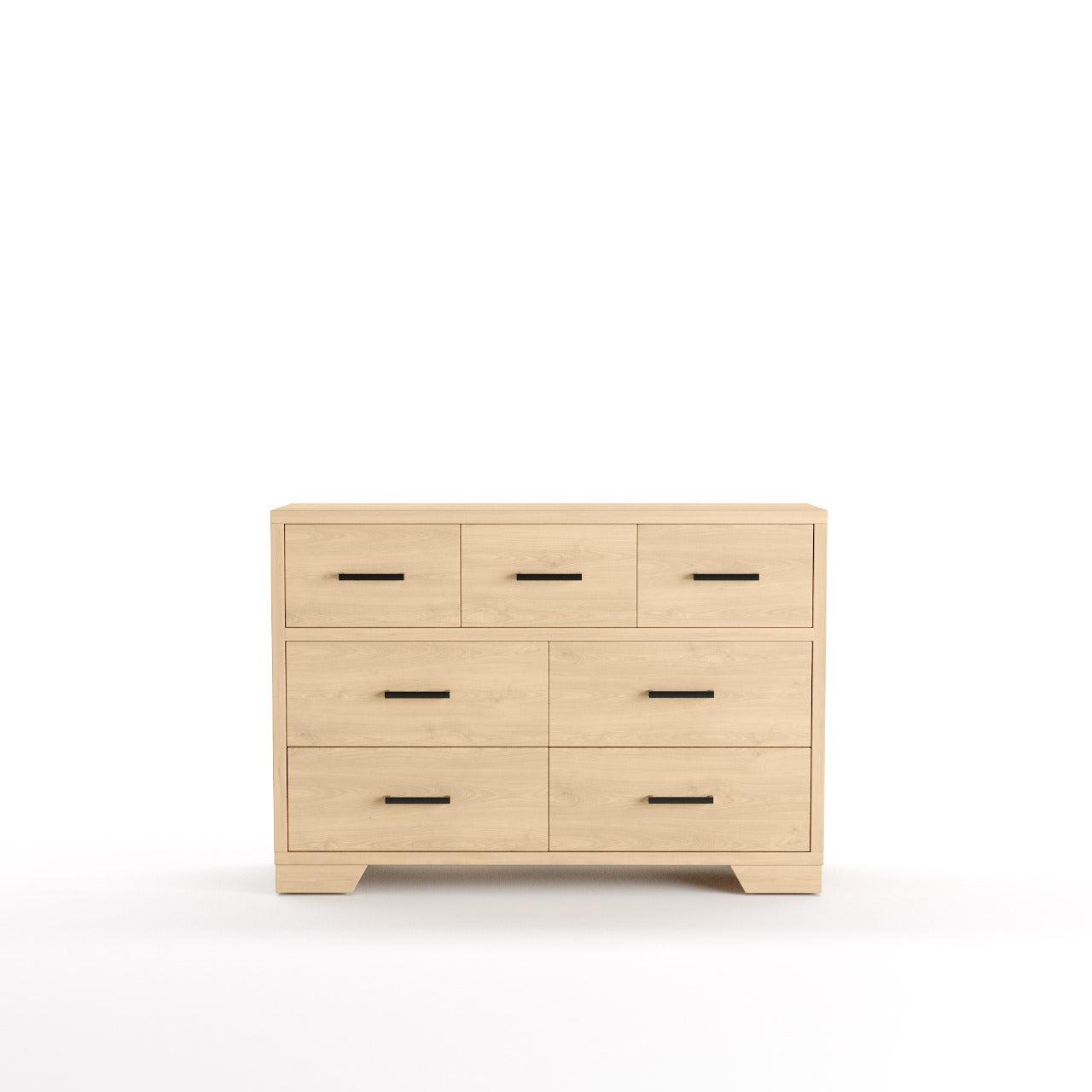 Birch 7 Drawer Double Dresser in Natural