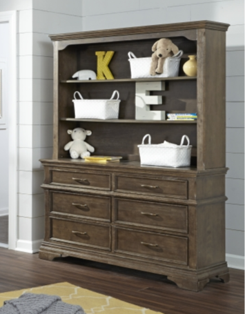 Kerrigan Bookcase Hutch in Cafe au Lait