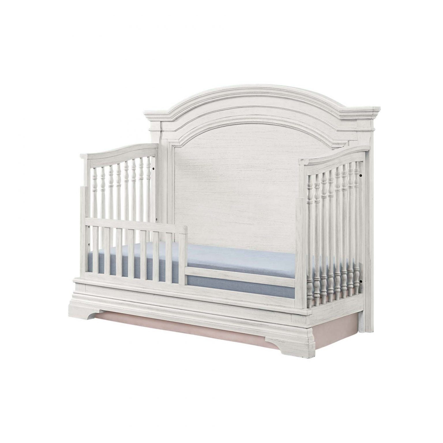 Olivia Arch Top Convertible Crib | Brushed White image 1