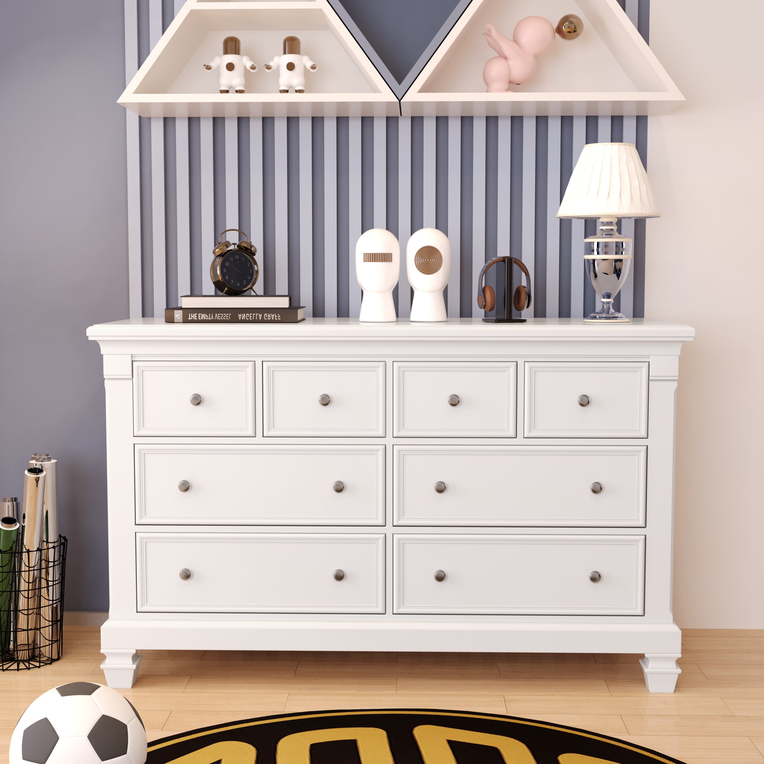 Glendale double dresser in white finish image 0