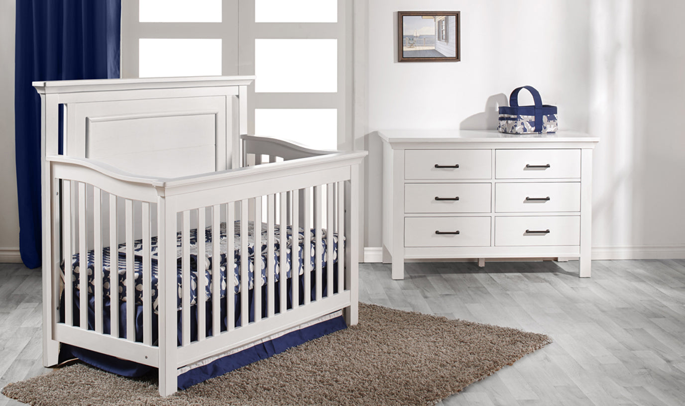 Como Flat Top Crib in Vintage White