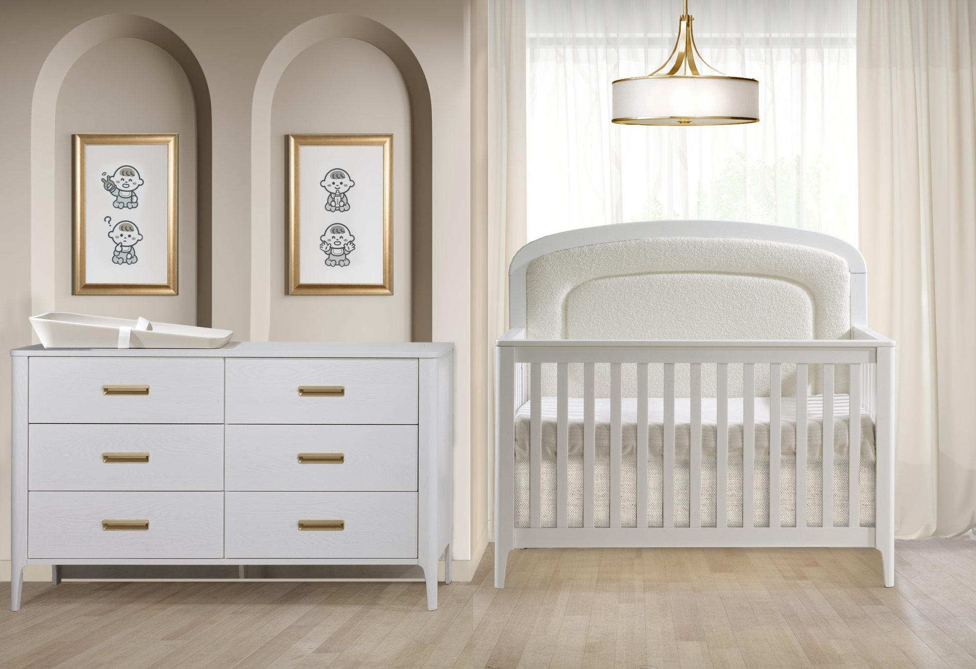 Palo “5-in-1” Convertible Crib in White finish image 1