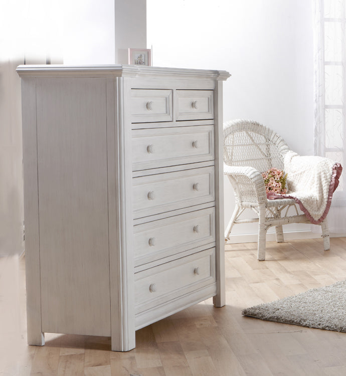 Cristallo 5-Drawer Chest in Vintage White image 1