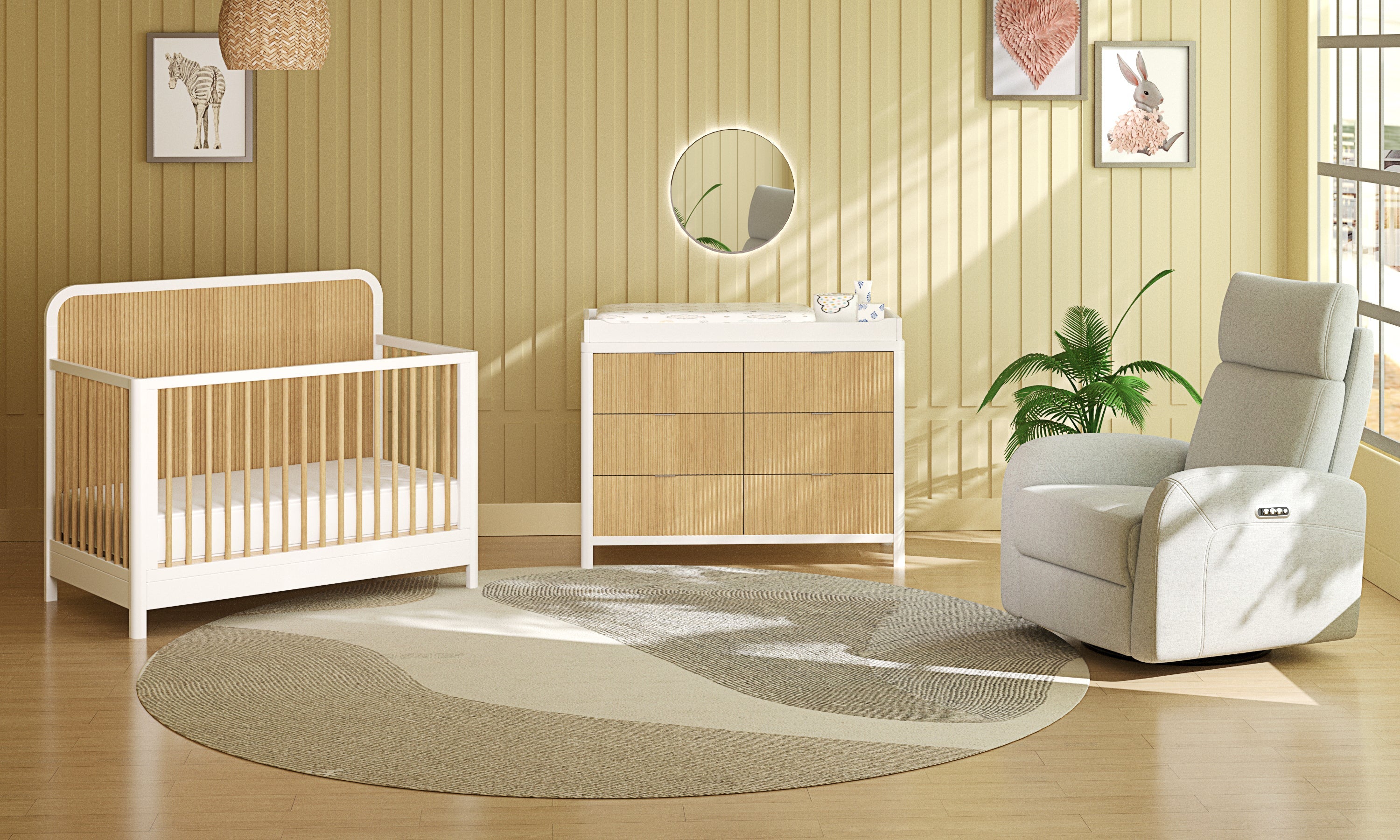 タニータニーエマ＆ゴールドベイビーセット Milano Nursery Set 2-Piece White/Natural | Baby Warehouse | Baby
