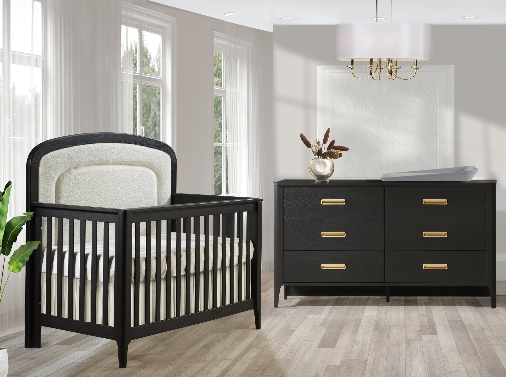 Palo “5-in-1” Convertible Crib in Dusk finish image 1