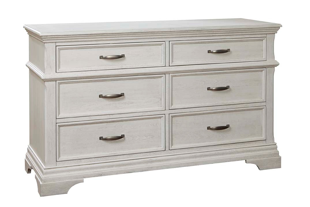 Kerrigan 6 Drawer Dresser in Rustic White
