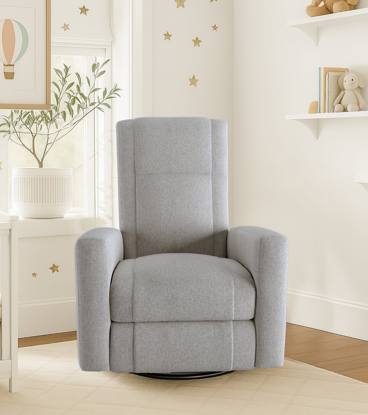 Dream Manual Swivel Glider Recliner in Grey image 2