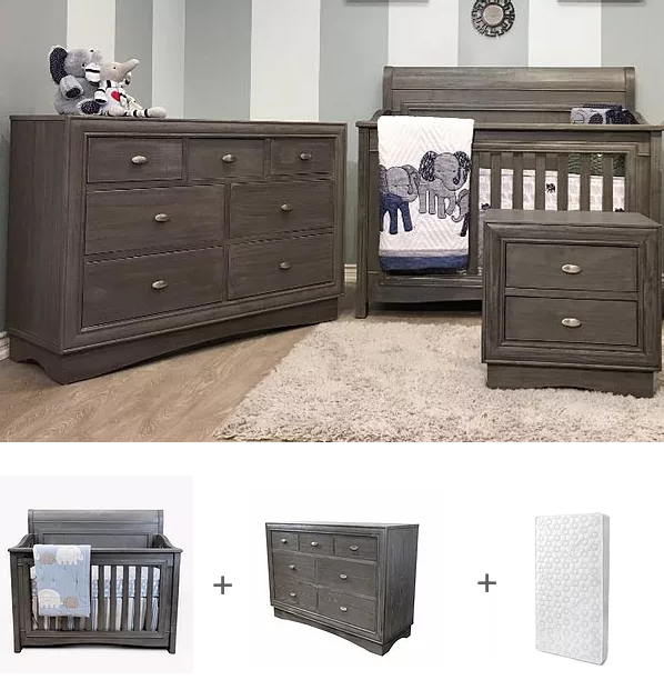 3 PIECE PRESTON CRIB PACKAGE DEAL IN GRANITE image 0