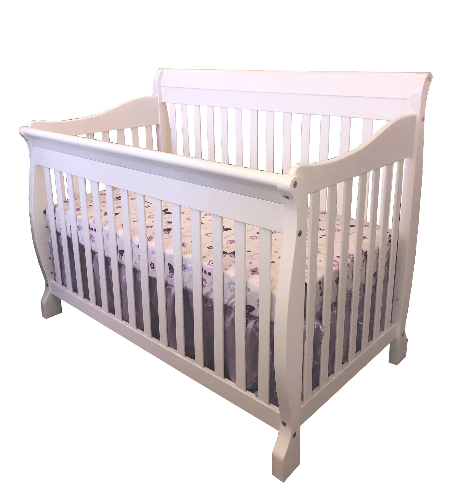 Naples convertible crib in White finish image 0