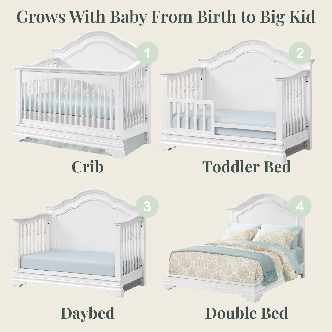 Color: Belgium Cream | Athena Collection Convertible Crib in Belgium Cream
