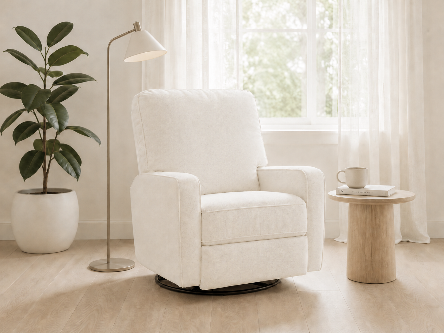 Color: White | Bilana Manual Recliner by Best Chairs
